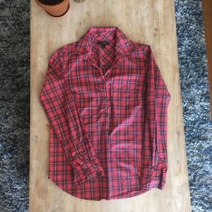 J. Crew Pullover Plaid Button Up